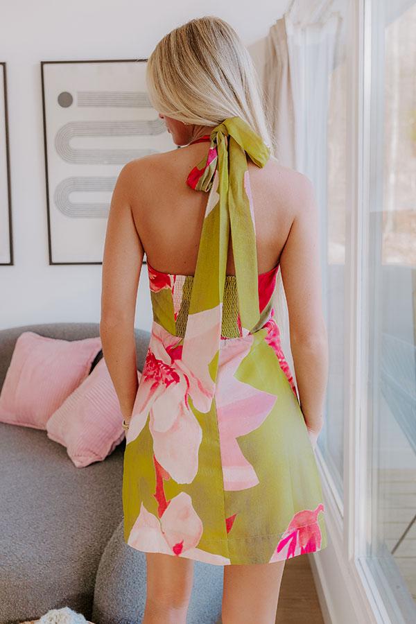 Impressions Guava Martini Mini Dress In Lime