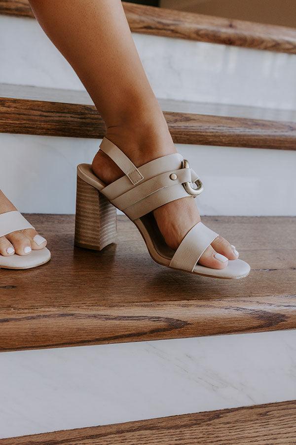 Impressions Hannah Faux Leather Heel In Stone