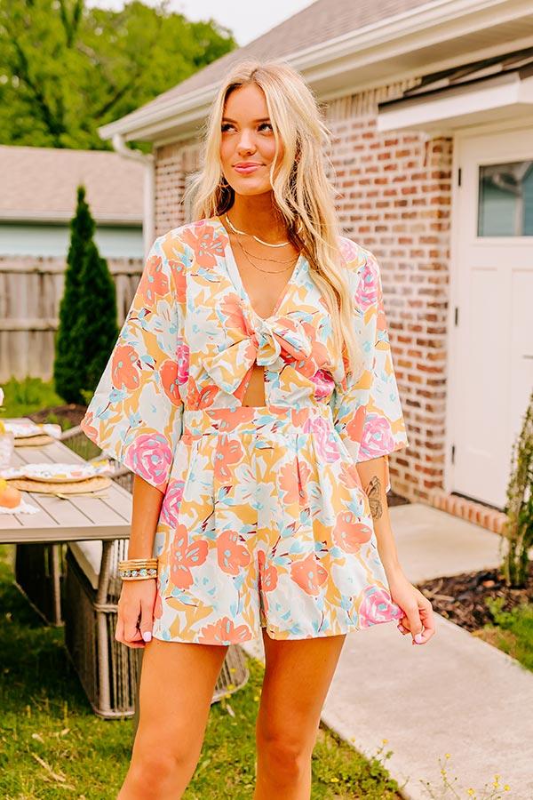Impressions Happy Blooms Front Tie Romper
