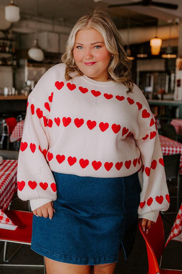 Impressions Happy Hearts Knit Sweater Curves