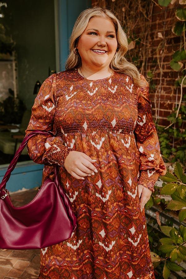 Impressions Harvest Hues Satin Midi Curves