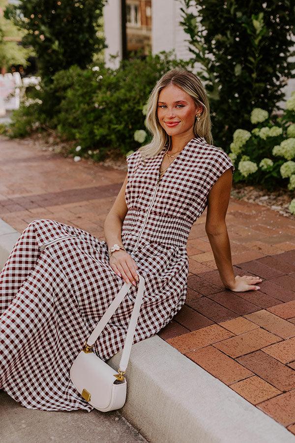 Impressions Harvest Stroll Gingham Midi Dress