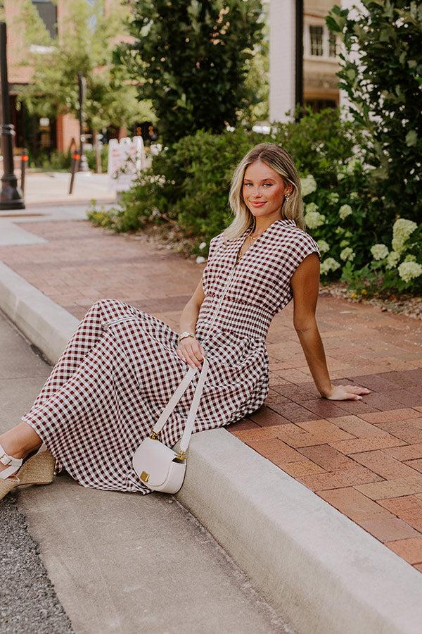 Impressions Harvest Stroll Gingham Midi Dress