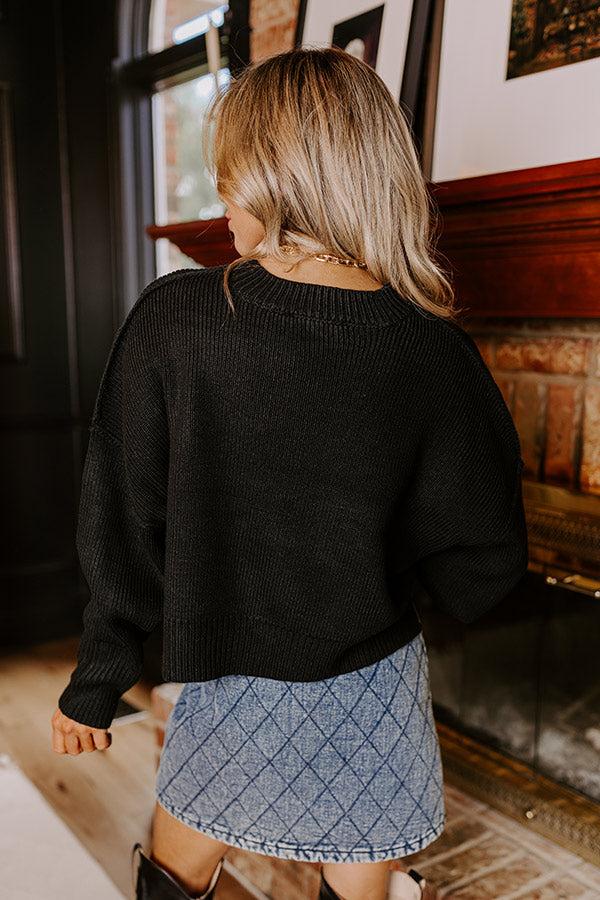 Impressions Harvest Wishes Ribbed Sweater In Black