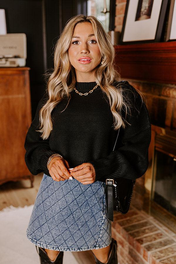 Impressions Harvest Wishes Ribbed Sweater In Black