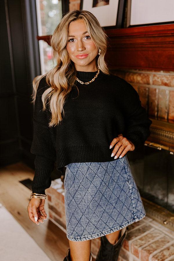 Impressions Harvest Wishes Ribbed Sweater in Black