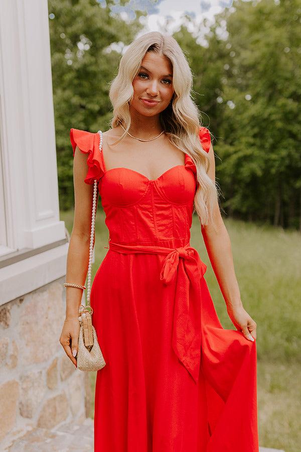 Impressions Haute In Here Linen-Blend Maxi Dress