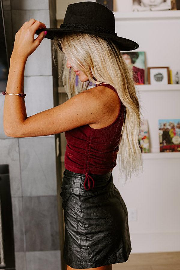 Impressions Have A Ball Ruched Side Top In Merlot