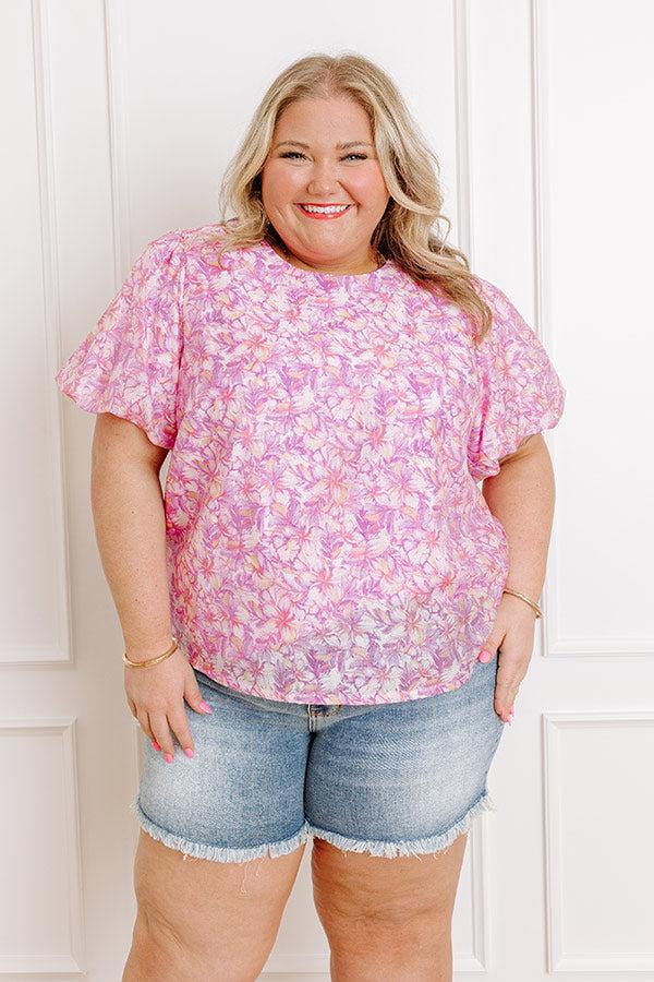 Impressions Hawaiian Paradise Floral Top Curves