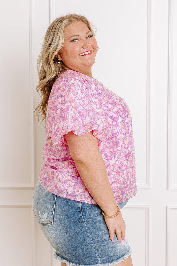 Impressions Hawaiian Paradise Floral Top Curves