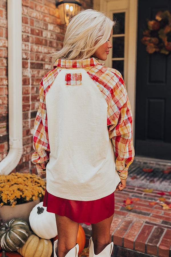 Impressions Hayride Happiness Plaid Henley