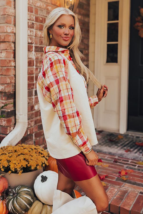 Impressions Hayride Happiness Plaid Henley