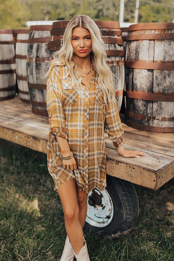 Impressions Hayride Happiness Plaid Mini Dress