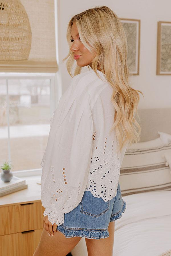 Impressions Heart Flutters Eyelet Front Tie Top