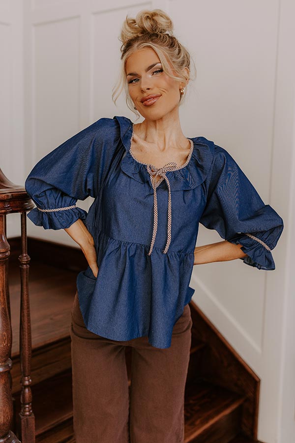 Impressions Heartfelt Happiness Chambray Top