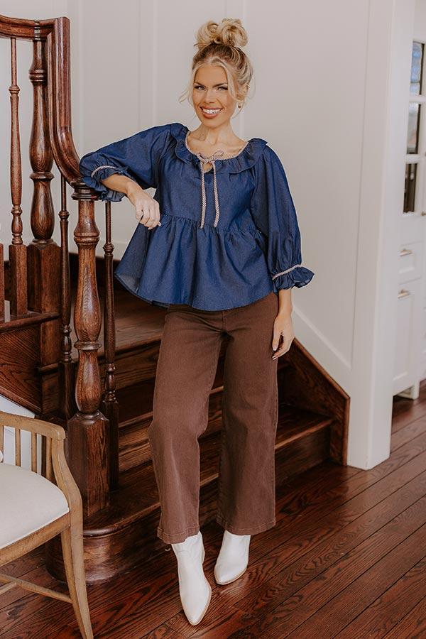 Impressions Heartfelt Happiness Chambray Top