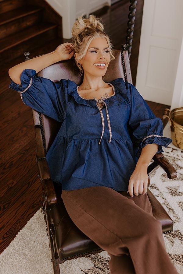 Impressions Heartfelt Happiness Chambray Top