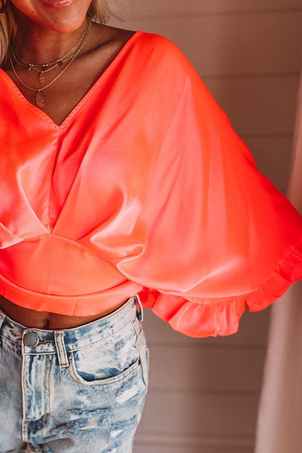 Impressions Heartfelt Harmony Top In Neon Coral