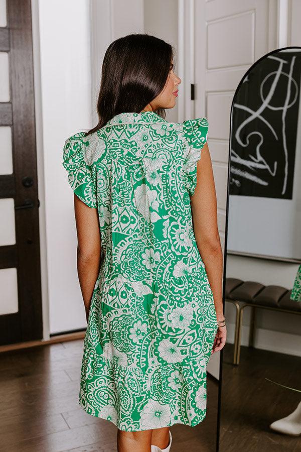 Impressions Hello Lovely Floral Dress In Emerald