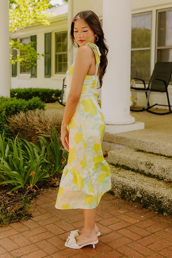 Impressions Hibiscus Garden Jacquard Midi Dress