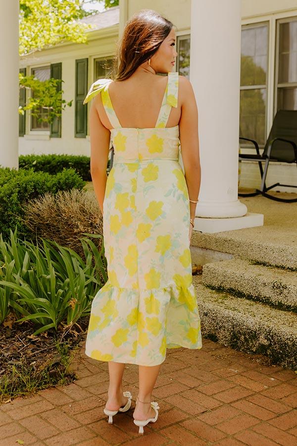 Impressions Hibiscus Garden Jacquard Midi Dress