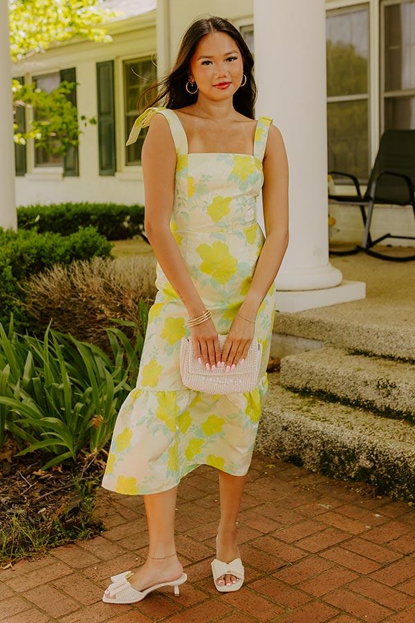 Impressions Hibiscus Garden Jacquard Midi Dress