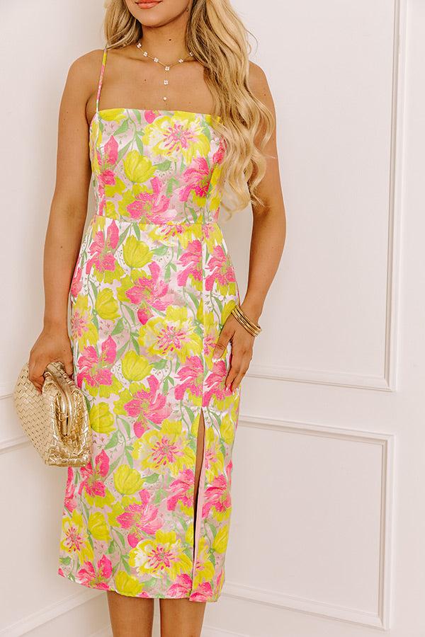 Impressions Hibiscus Holiday Jacquard Midi