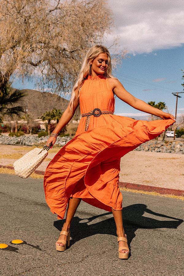 Impressions Hibiscus Kisses Midi In Orange