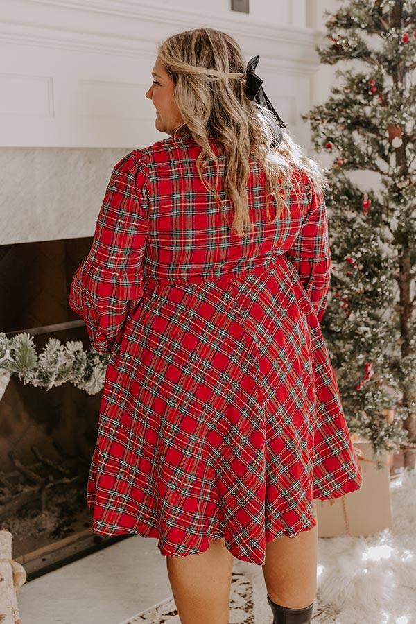 Impressions Holiday Cheer Plaid Dress Curves