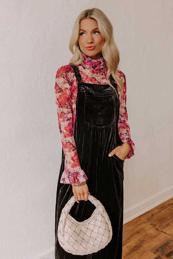 Impressions Holiday Cheer Velvet Jumpsuit In Black