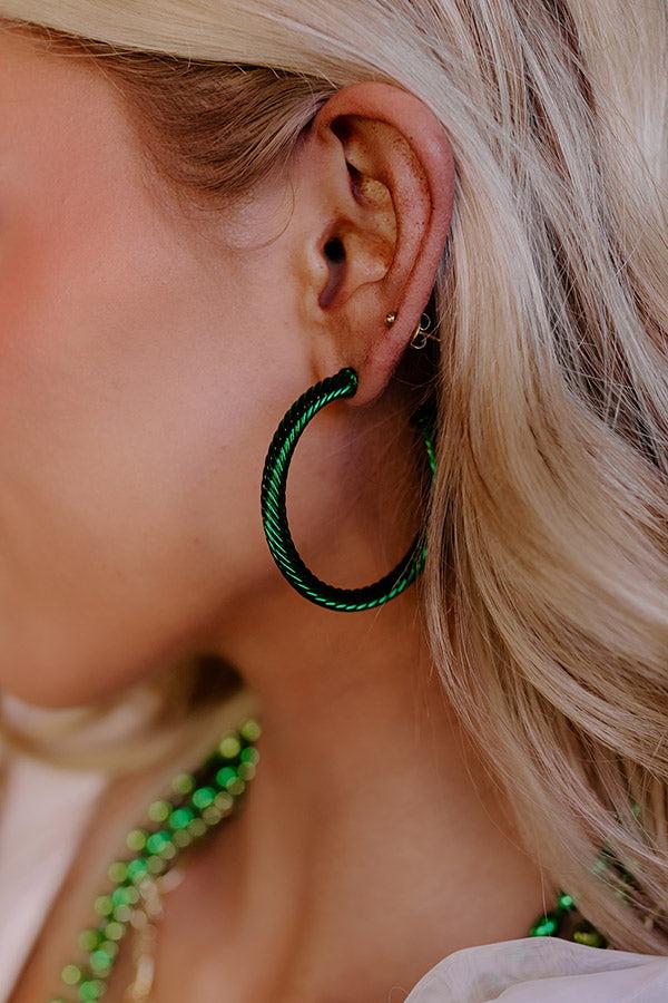 Impressions Holiday Fun Hoop Earrings In Green