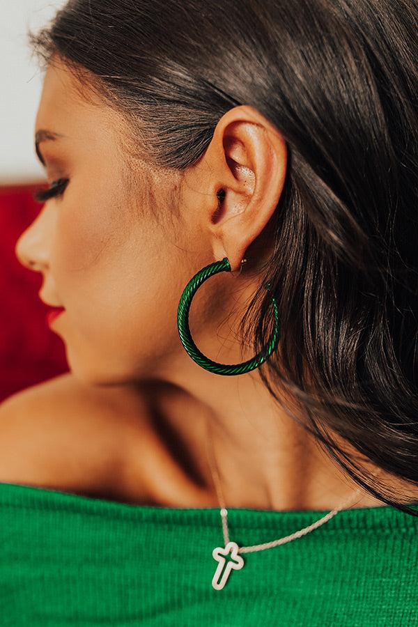 Impressions Holiday Fun Hoop Earrings In Green