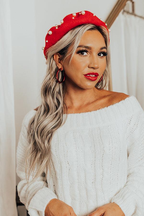 Impressions Holiday Fun Hoop Earrings In Red