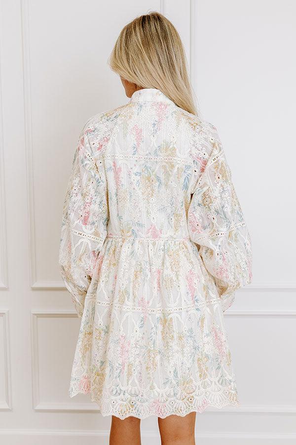 Impressions Honey Haze Floral Eyelet Mini Dress