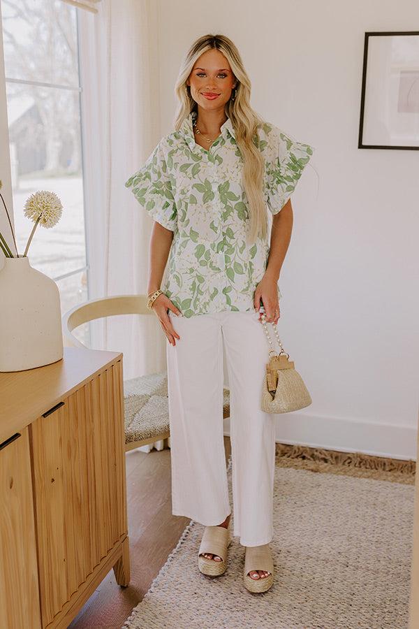 Impressions Honeysuckle Fields Floral Button Up