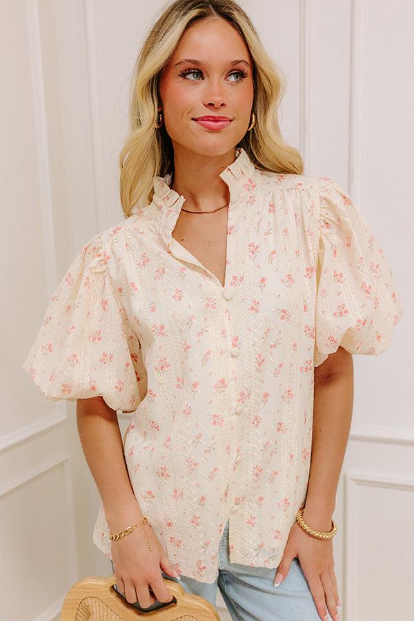 Impressions Honeysuckle Fields Floral Eyelet Top