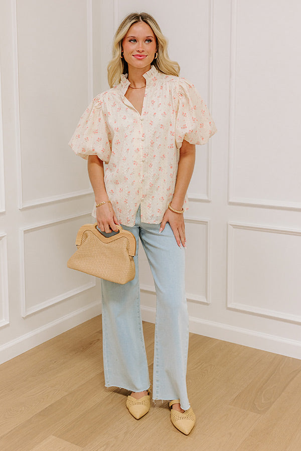 Impressions Honeysuckle Fields Floral Eyelet Top