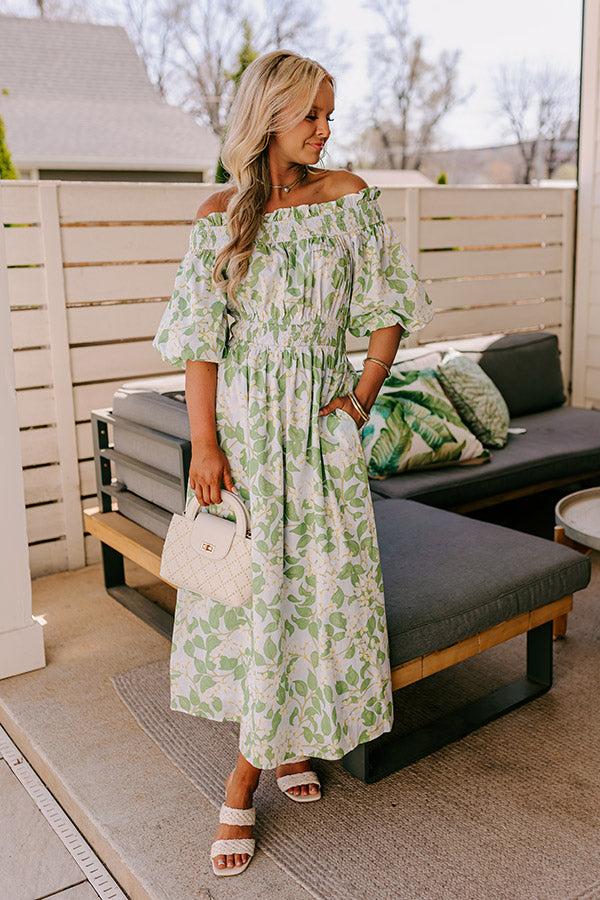 Impressions Honeysuckle Fields Floral Midi Dress