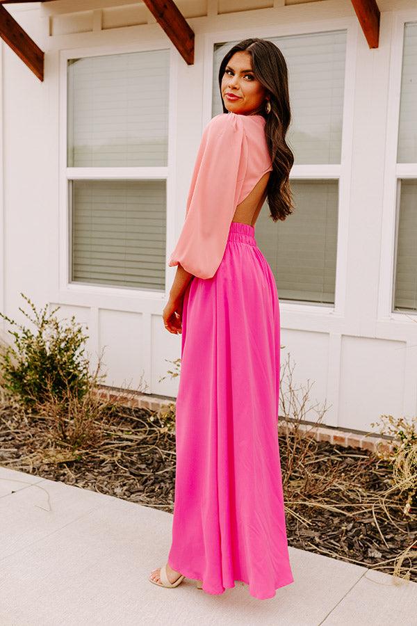 Impressions Hotel Plaza Cut Out Maxi Dress In Pink