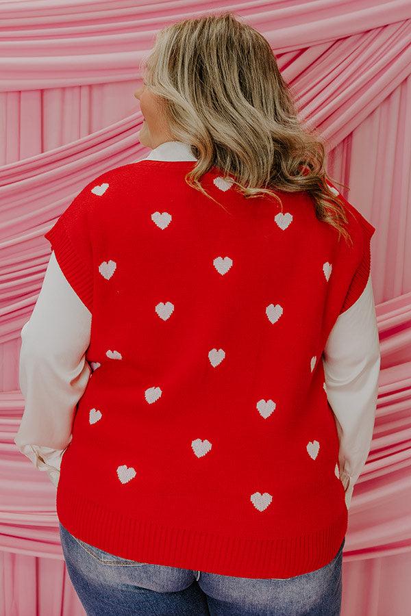 Impressions Hugs And Kisses Vest Top In Red Curves