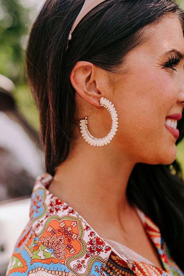 Impressions Humming Sweetly Hoop Earrings In Ivory