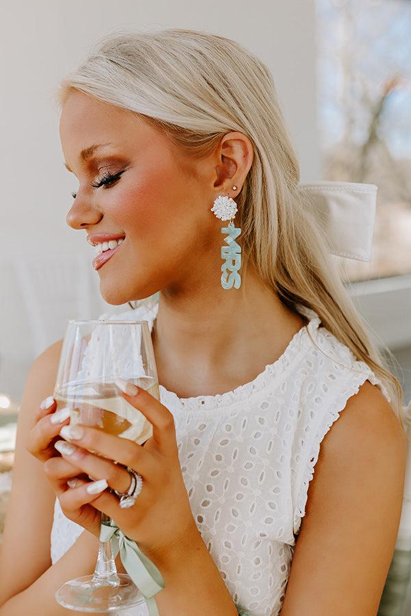 Impressions I Am The Mrs. Earrings In Ocean Wave