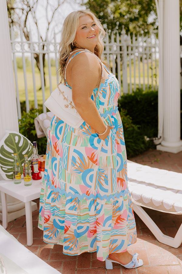 Impressions Island Rhythm Tiered Midi Dress Curves