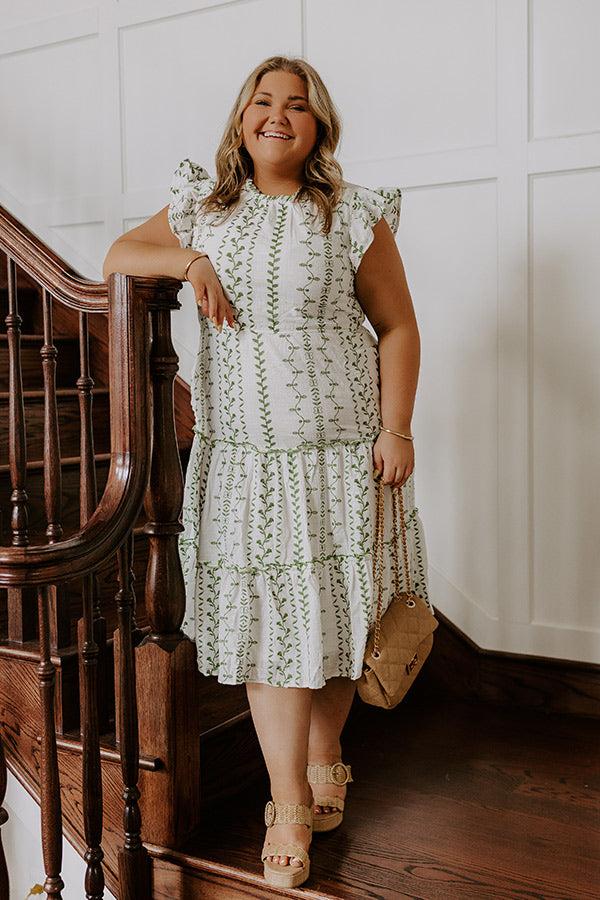 Impressions Ivy Lane Embroidered Midi Dress Curves