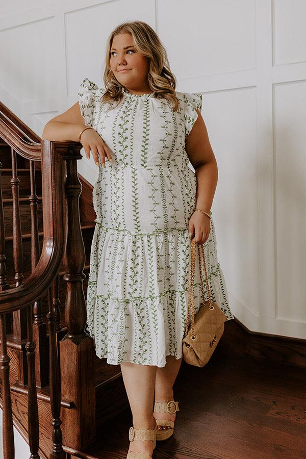 Impressions Ivy Lane Embroidered Midi Dress Curves