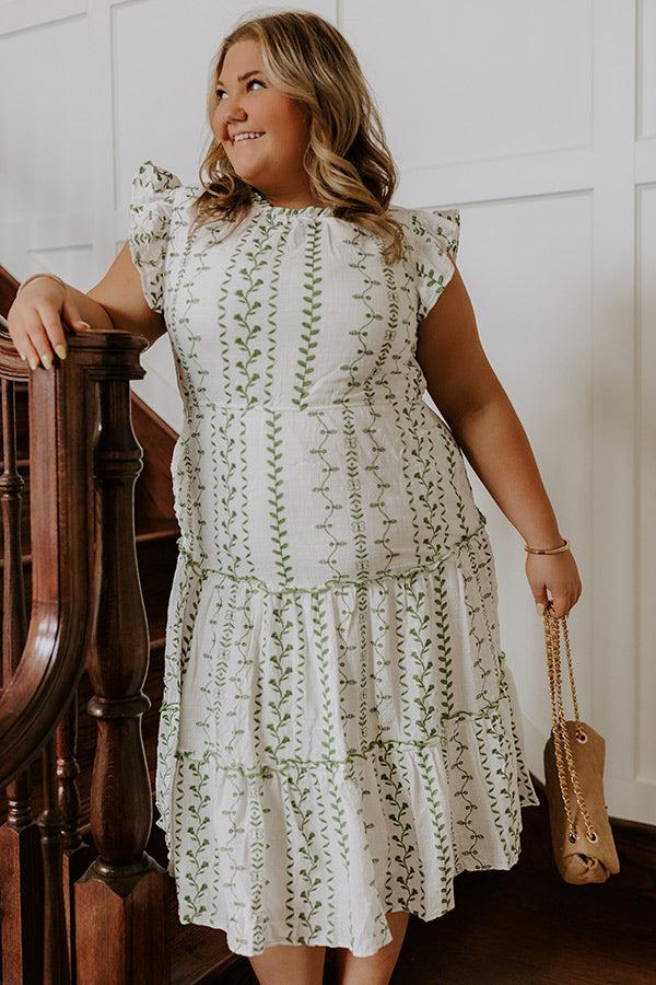 Impressions Ivy Lane Embroidered Midi Dress Curves