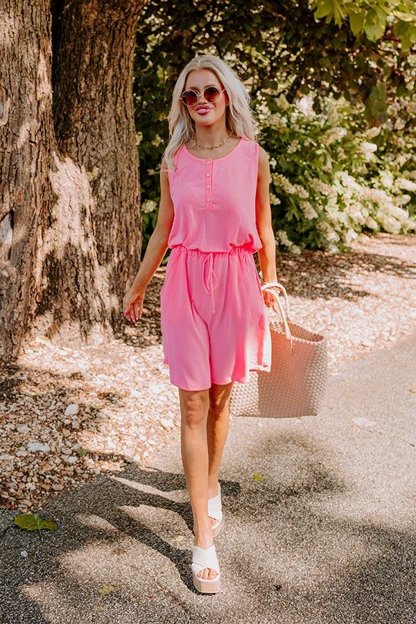Impressions Ivy League Style Dress In Neon Pink