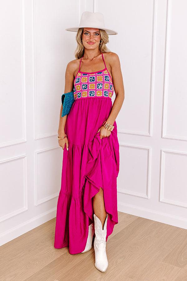 Impressions Key Largo Sunshine Crochet Maxi Dress