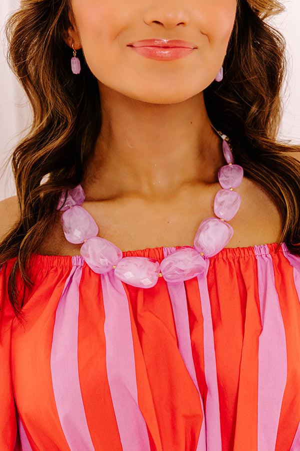 Impressions Kind Gesture Necklace In Lavender