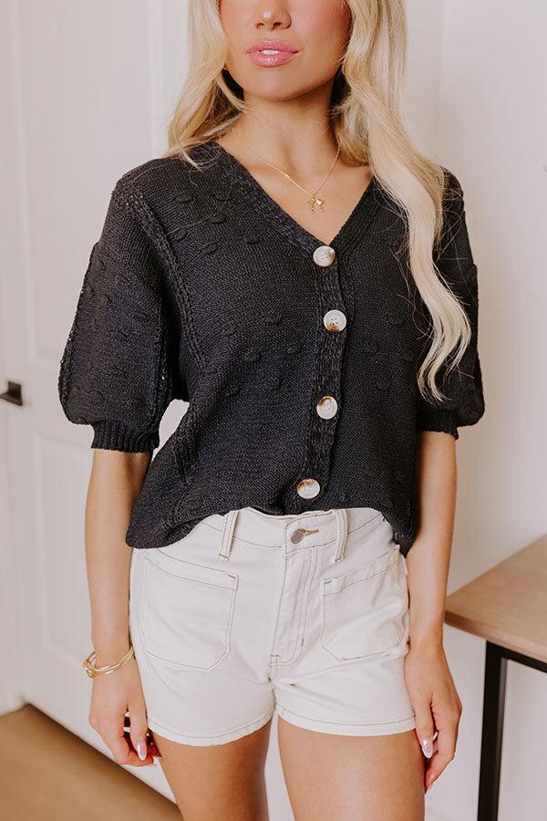 Impressions Kind Moment Knit Top In Black